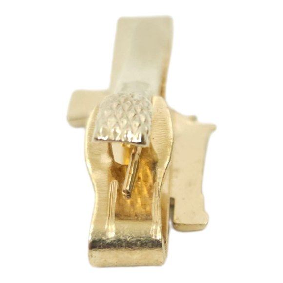 Vintage Colt Revolver MK III Mark Tie Clasp 1.75" Clip Gold Tone - Picture 5 of 7